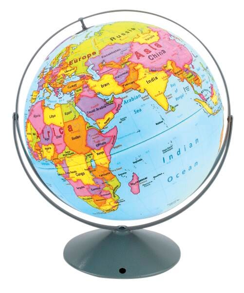Nystrom Readiness Raised Relief Globe, 16 Inch Diameter, Item Number 1398244